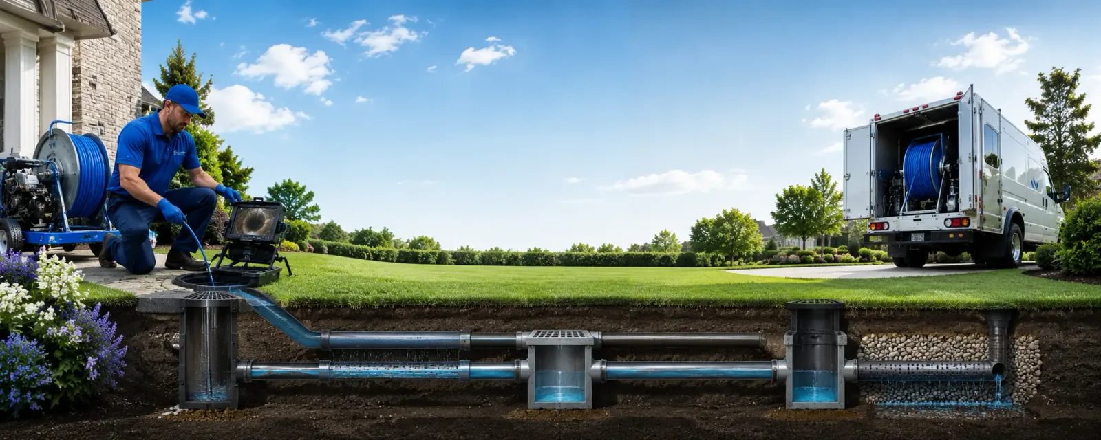 Outdoor drain cleaning information for Claremont, IL